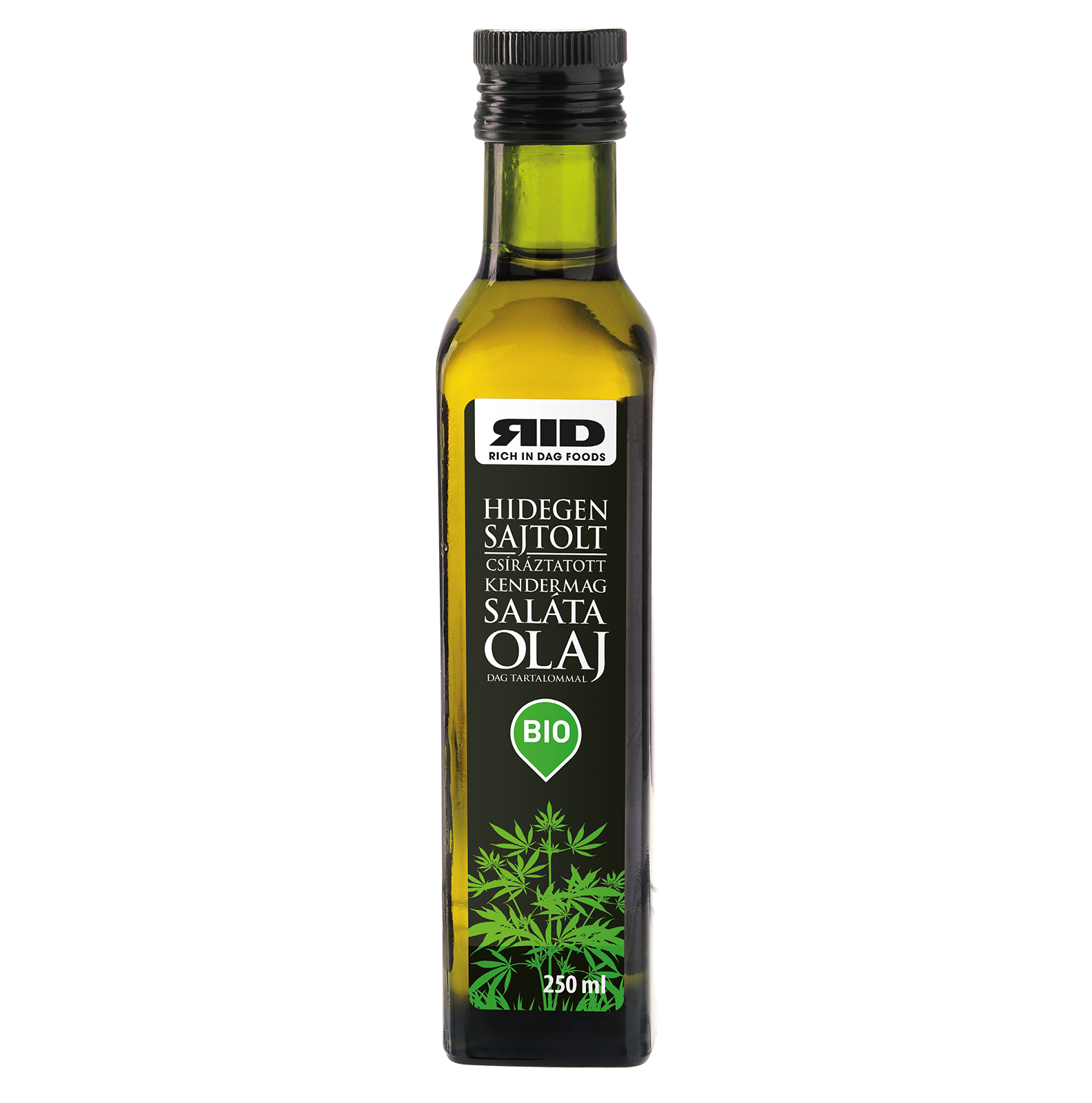 Germinated hemp seed oil. Salad oil. 